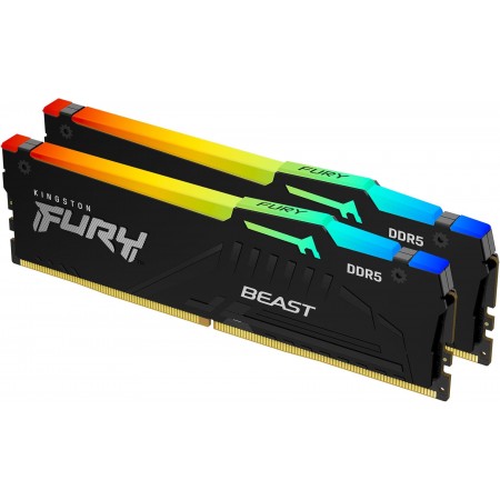 Память DDR5 2x16Gb 5200MHz Kingston KF552C40BBAK2-32 Fury Beast RGB RTL Gaming PC5-41600 CL40 DIMM 288-pin 1.25В single rank с радиатором Ret