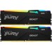 Память DDR5 2x16Gb 5200MHz Kingston KF552C40BBAK2-32 Fury Beast RGB RTL Gaming PC5-41600 CL40 DIMM 288-pin 1.25В single rank с радиатором Ret