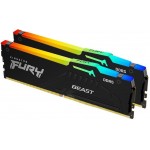 Память DDR5 2x16Gb 5600MHz Kingston KF556C40BBAK2-32 Fury Beast Black RGB RTL Gaming PC5-44800 CL40 DIMM 288-pin 1.25В single rank с радиатором Ret