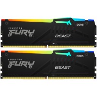 Память DDR5 2x32Gb 5600MHz Kingston KF556C40BBAK2-64 Fury Beast Black RGB RTL Gaming PC5-44800 CL40 DIMM 288-pin 1.25В dual rank с радиатором Ret