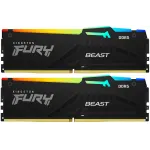 Память DDR5 2x32Gb 6000MHz Kingston KF560C40BBAK2-64 Fury Beast Black RGB RTL Gaming PC5-48000 CL40 DIMM 288-pin 1.35В dual rank с радиатором Ret