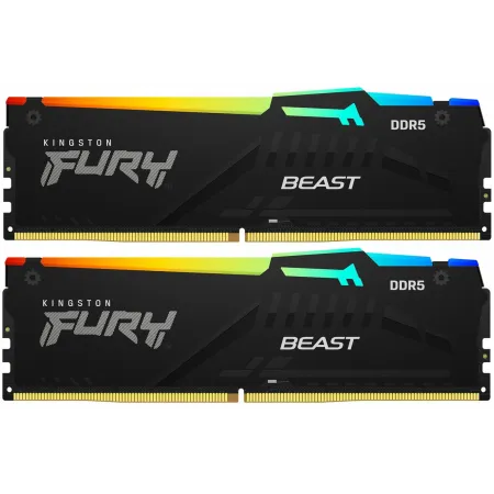 Память DDR5 2x32Gb 6000MHz Kingston KF560C40BBAK2-64 Fury Beast Black RGB RTL Gaming PC5-48000 CL40 DIMM 288-pin 1.35В dual rank с радиатором Ret