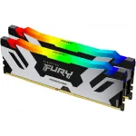 Память DDR5 2x32Gb 6000MHz Kingston KF560C32RSAK2-64 Fury Renegade Silver RGB RTL Gaming PC5-48000 CL32 DIMM 288-pin 1.35В quad rank с радиатором Ret