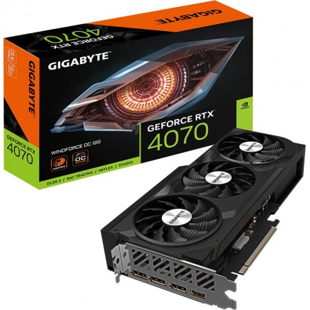 Видеокарта Gigabyte PCI-E 4.0 GV-N4070WF3OC-12GD NVIDIA GeForce RTX 4070 12Gb 192bit GDDR6X 2490/21000 HDMIx1 DPx3 HDCP Ret