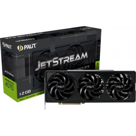 Видеокарта Palit PCI-E 4.0 PA-RTX4070 JETSTREAM NVIDIA GeForce RTX 4070 12Gb 192bit GDDR6X 1920/21000 HDMIx1 DPx3 HDCP Ret