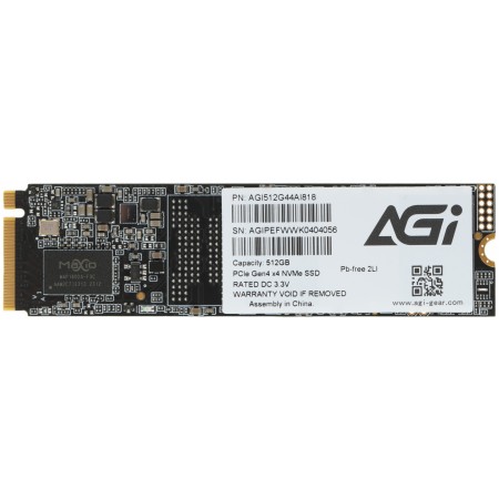 Накопитель SSD AGi PCIe 4.0 x4 512GB AGI512G44AI818 AI818 M.2 2280