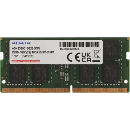 Память DDR4 16Gb 3200MHz A-Data AD4S320016G22-SGN RTL PC4-25600 CL22 SO-DIMM 260-pin 1.2В single rank Ret