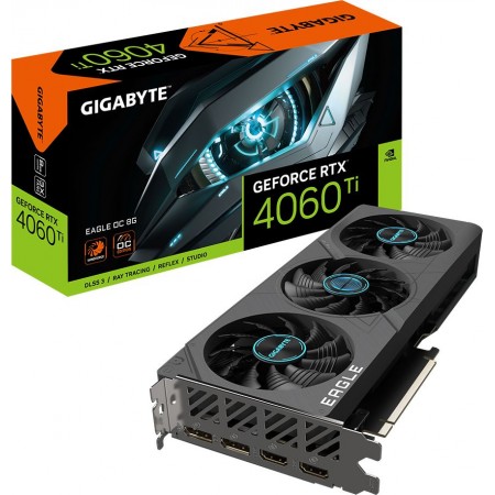 Видеокарта Gigabyte PCI-E 4.0 GV-N406TEAGLE OC-8GD NVIDIA GeForce RTX 4060TI 8Gb 128bit GDDR6 2550/18000 HDMIx2 DPx2 HDCP Ret