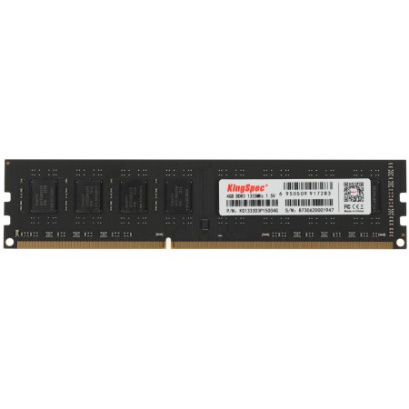 Память DDR3 4GB 1333MHz Kingspec KS1333D3P15004G RTL PC3-10600 CL11 DIMM 240-pin 1.5В dual rank Ret