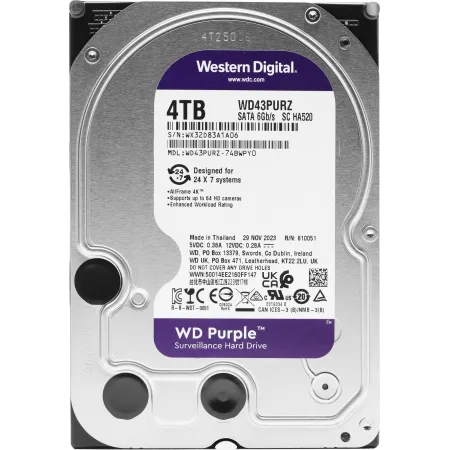 Жесткий диск WD SATA-III 4TB WD43PURZ Surveillance Purple (5400rpm) 256Mb 3.5"