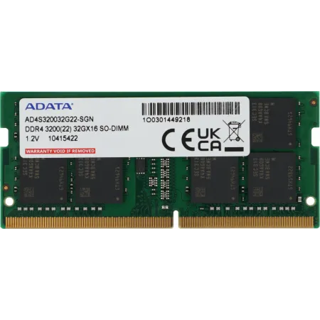 Память DDR4 32Gb 3200MHz A-Data AD4S320032G22-SGN RTL PC4-25600 CL22 SO-DIMM 260-pin 1.2В single rank Ret