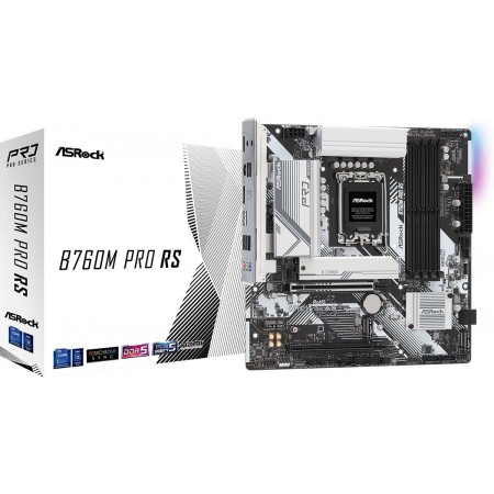 Материнская плата Asrock B760M PRO RS Soc-1700 Intel B760 4xDDR5 mATX AC`97 8ch(7.1) 2.5Gg RAID+HDMI+DP