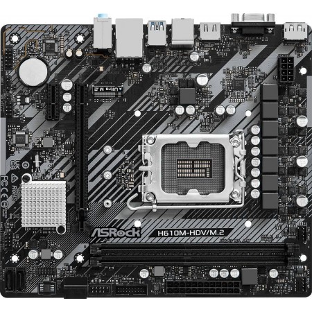 Материнская плата Asrock H610M-HDV/M.2 R2.0 Soc-1700 Intel H610 2xDDR4 mATX AC`97 8ch(7.1) GbLAN+VGA+HDMI+DP