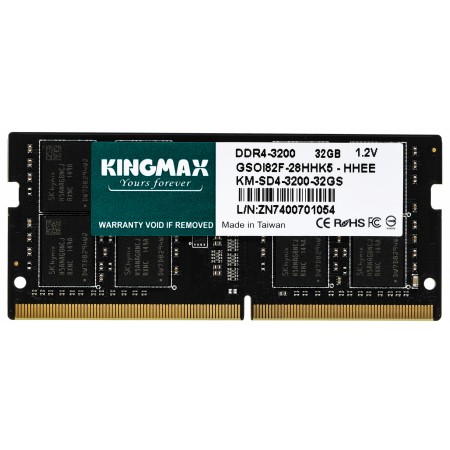 Память DDR4 32GB 3200MHz Kingmax KM-SD4-3200-32GS RTL PC4-25600 CL22 SO-DIMM 260-pin 1.2В dual rank Ret