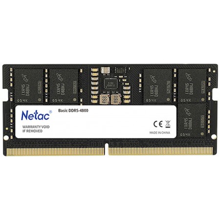 Память DDR5 8GB 4800MHz Netac NTBSD5N48SP-08 Basic RTL Gaming PC5-38400 CL40 SO-DIMM 262-pin 1.1В original Intel Ret