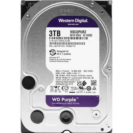 Жесткий диск WD SATA-III 3TB WD33PURZ Surveillance Purple (5400rpm) 256Mb 3.5"