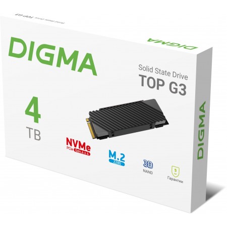 Накопитель SSD Digma PCIe 4.0 x4 4TB DGST4004TG33T Top G3 M.2 2280