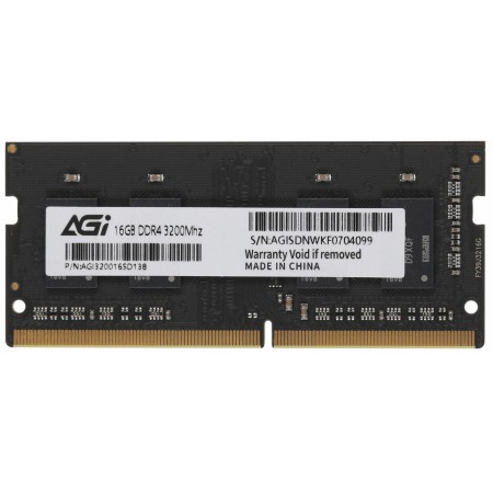 Память DDR4 16GB 3200MHz AGi AGI320016SD138 SD138 OEM PC4-25600 SO-DIMM 260-pin 1.2В OEM