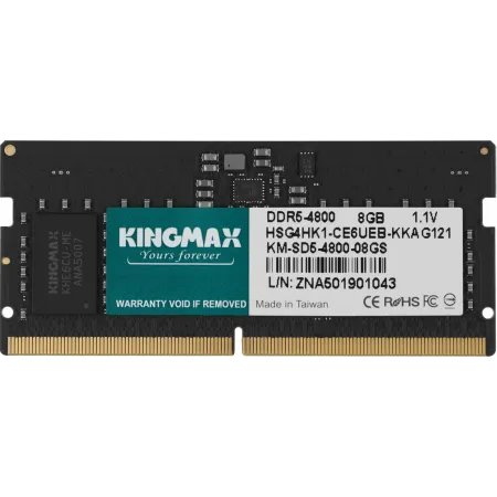 Память DDR5 8GB 4800MHz Kingmax KM-SD5-4800-8GS RTL PC5-38400 CL40 SO-DIMM 260-pin 1.1В single rank Ret