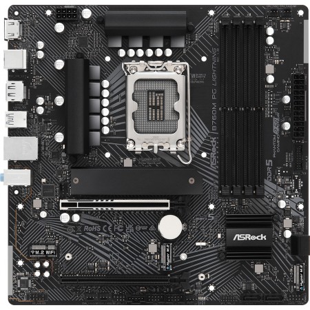 Материнская плата Asrock B760M PG LIGHTNING Soc-1700 Intel B760 4xDDR5 mATX AC`97 8ch(7.1) 2.5Gg RAID+HDMI+DP