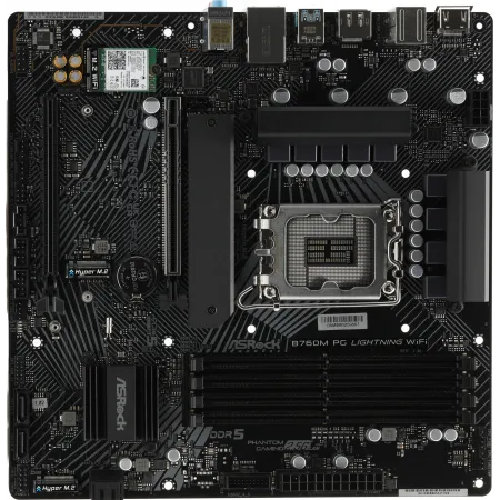 Материнская плата Asrock B760M PG LIGHTNING WIFI Soc-1700 Intel B760 4xDDR5 mATX AC`97 8ch(7.1) 2.5Gg RAID+HDMI+DP