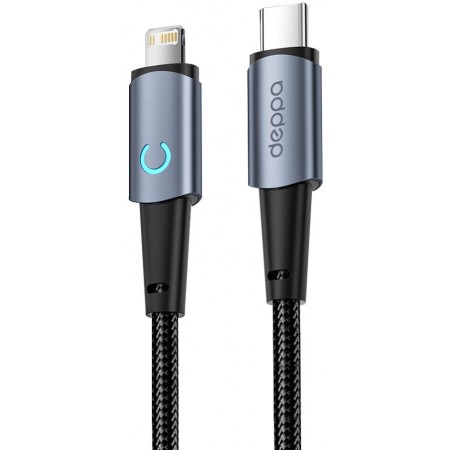 Кабель Deppa 72522 USB Type-C (m)-Lightning (m) 1.2м серый коробка