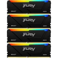 Память DDR4 4x32GB 3200MHz Kingston KF432C16BB2AK4/128 Fury Beast Black RGB RTL Gaming PC4-25600 CL16 DIMM 288-pin 1.35В dual rank с радиатором Ret