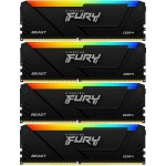 Память DDR4 4x32GB 3600MHz Kingston KF436C18BB2AK4/128 Fury Beast Black RGB RTL Gaming PC4-28800 CL18 DIMM 288-pin 1.35В dual rank с радиатором Ret