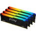 Память DDR4 4x32GB 3600MHz Kingston KF436C18BB2AK4/128 Fury Beast Black RGB RTL Gaming PC4-28800 CL18 DIMM 288-pin 1.35В dual rank с радиатором Ret