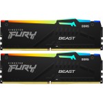 Память DDR5 2x32GB 6000MHz Kingston KF560C36BBEAK2-64 Fury Beast Black RGB RTL Gaming PC5-48000 CL36 DIMM 288-pin 1.35В kit single rank с радиатором Ret