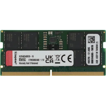 Память DDR5 16GB 4800MHz Kingston KVR48S40BS8-16 VALUERAM RTL PC5-38400 CL40 SO-DIMM 262-pin 1.1В single rank Ret