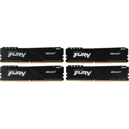 Память DDR4 4x4GB 2666MHz Kingston KF426C16BBK4/16 Fury Beast Black RTL Gaming PC4-21300 CL16 DIMM 288-pin 1.2В single rank с радиатором Ret