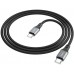 Кабель Hoco Spear X86 TYPE-C TO TYPE-C USB Type-C (m)-USB Type-C (m) 1м черный коробка