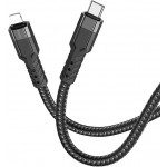 Кабель Hoco U110 iP PD USB Type-C (m)-Lightning (m) 1.2м черный коробка