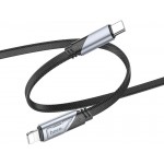 Кабель Hoco U119 Machine PD iP USB Type-C (m)-Lightning (m) 1.2м черный коробка плоский