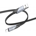 Кабель Hoco U119 Machine iP USB (m)-Lightning (m) 1.2м черный коробка плоский