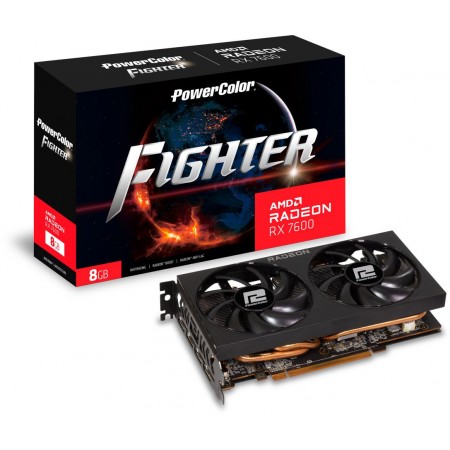 Видеокарта PowerColor PCI-E 4.0 RX 7600 8G-F AMD Radeon RX 7600 8Gb 128bit GDDR6 2250/18000 HDMIx1 DPx3 HDCP Ret