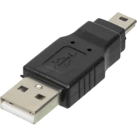 Переходник Ningbo mini USB B (m) USB A(m) серый