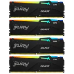 Память DDR5 4x32GB 5200MHz Kingston KF552C40BBAK4-128 Fury Beast RGB RTL Gaming PC5-41600 CL40 DIMM 288-pin 1.25В kit single rank с радиатором Ret