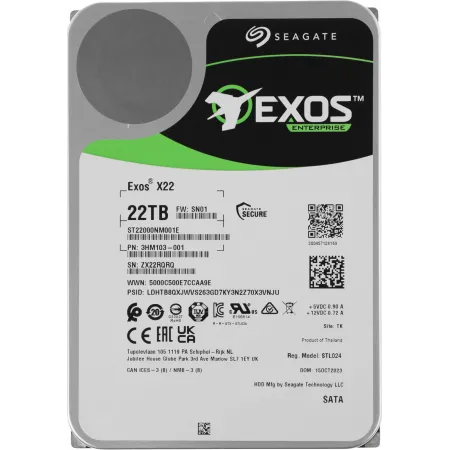 Жесткий диск Seagate SATA-III 22TB ST22000NM001E Server Exos X22 512E (7200rpm) 512Mb 3.5"