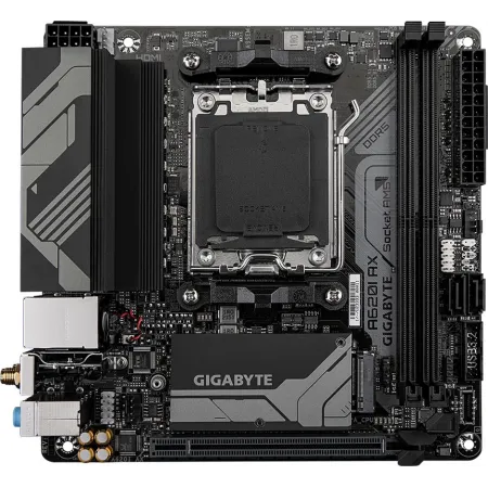 Материнская плата Gigabyte A620I AX SocketAM5 AMD A620 2xDDR5 mini-ITX AC`97 8ch(7.1) 2.5Gg RAID+HDMI+DP