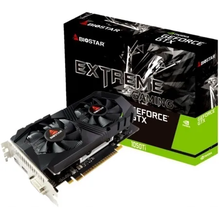 Видеокарта Biostar PCI-E GTX1050Ti-4GB NVIDIA GeForce GTX 1050TI 4Gb 128bit GDDR5 1291/7008 DVIx1 HDMIx1 DPx1 HDCP Ret