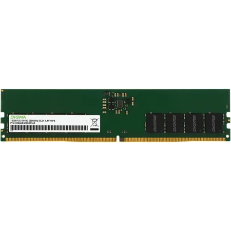 Память DDR5 16GB 6800MHz Digma DGMAD56800016S RTL PC5-54400 CL34 DIMM 288-pin 1.4В single rank Ret