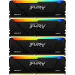 Память DDR4 4x16GB 3200MHz Kingston KF432C16BB2AK4/64 Fury Beast Black RGB RTL Gaming PC4-25600 CL16 DIMM 288-pin 1.35В dual rank с радиатором Ret
