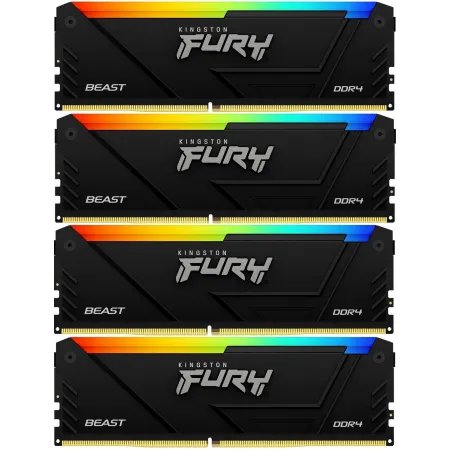 Память DDR4 4x16GB 3200MHz Kingston KF432C16BB2AK4/64 Fury Beast Black RGB RTL Gaming PC4-25600 CL16 DIMM 288-pin 1.35В dual rank с радиатором Ret