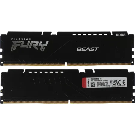 Память DDR5 2x8GB 6000MHz Kingston KF560C30BBK2-16 Fury Beast RTL Gaming PC5-48000 CL30 DIMM 288-pin 1.4В kit single rank с радиатором Ret