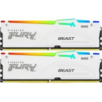 Память DDR5 2x16GB 5200MHz Kingston KF552C36BWEAK2-32 Fury Beast White Expo RGB RTL Gaming PC5-41600 CL36 DIMM 288-pin 1.25В kit single rank с радиатором Ret