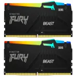 Память DDR5 2x16GB 6400MHz Kingston KF564C32BBEAK2-32 Fury Beast RGB RTL Gaming PC5-51200 CL32 DIMM 288-pin 1.4В kit single rank с радиатором Ret