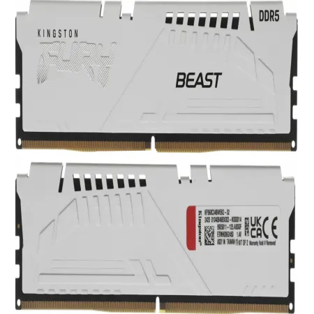 Память DDR5 2x16GB 6800MHz Kingston KF568C34BWEK2-32 Fury Beast RTL Gaming PC5-54400 CL34 DIMM 288-pin 1.4В kit dual rank с радиатором Ret