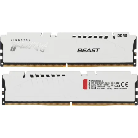 Память DDR5 2x32GB 5200MHz Kingston KF552C36BWEK2-64 Fury Beast Expo RTL Gaming PC5-41600 CL36 DIMM 288-pin 1.25В kit single rank с радиатором Ret